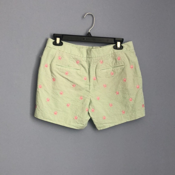 ⭕️ PRICE FIRM 346 Brooks Brothers Size 4 Green Seersucker Shorts - Picture 3 of 5